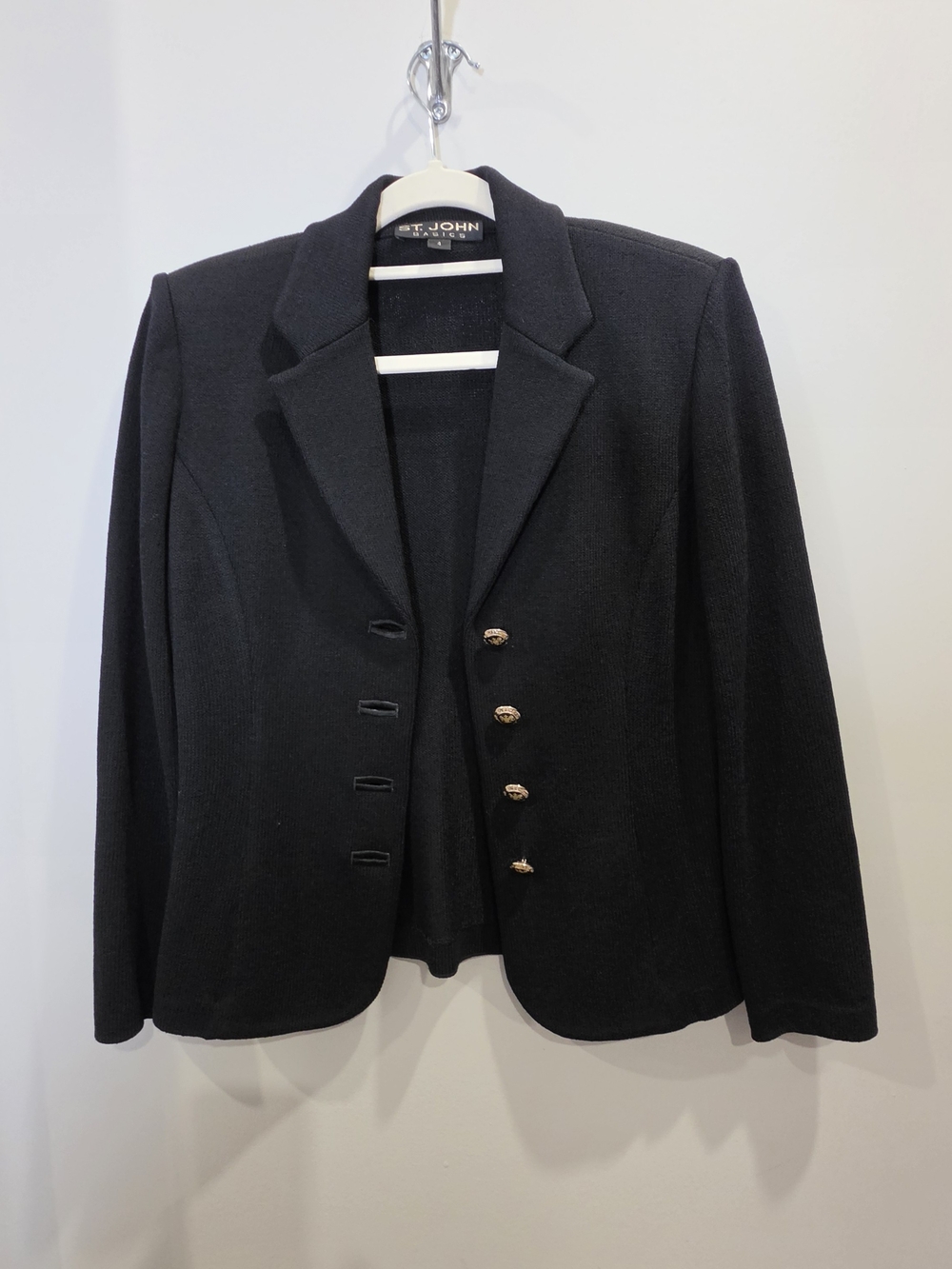 St. John Basics Black Knit Blazer